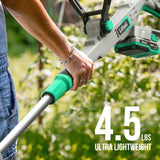 Litheli 20V 12" Cordless String Trimmer/Wheeled Edger, Battery Powered Weed Wacker with Auto Line Feed for Lawn Trimming/Edging