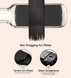Flat Iron Hair Straightener by Terviiix - Ceramic & Tourmaline for Smooth, One-Swipe Results, Salon-Grade Wide 1-3/4 Inch Straightening Iron Gently Straightens Thick, Curly, Black & Natural Hair