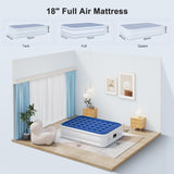 Vendricasa Full Air Mattress with Built in Pump, 18" Raised Inflatable Mattress, Self Inflating Blow Up Bed, Comfort Portable Air Bed with Carry Bag for Camping, Home, Guests, Travel 650 lbs Max