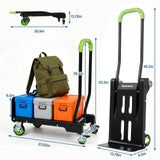 2-in-1 Folding Hand Truck & Dolly Cart, Convertible Hand Truck with Flat Platform