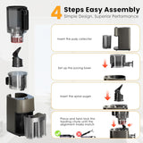 Cold Press Juicer, 5.5inch Wide Feed Chute Juicer Machine, Slow Masticating Juicer for Whole Vegetables & Fruits, Gray