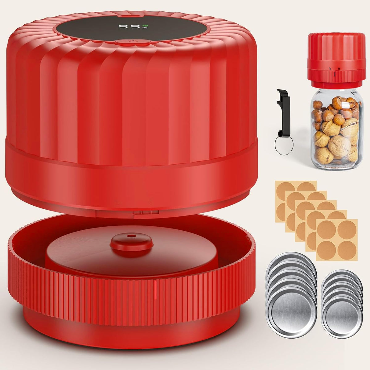 HTPOW Electric Mason Jar Vacuum Sealer - Fully Automatic Mason Jar Vac ...