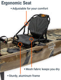 Upgraded Brooklyn 12.0 Single Pedal Kayak by BKC, Lightweight 12-Foot Sit-On-Top Pedal-Drive Kayak with Rudder, Stable Fishing & Touring Design, 440 lb Capacity, Storage Hatches (Storm Surge)