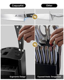 CoquusAid Knife Set, Upgrade 15 Pcs Knife Block Set with Widened Ventilated Slot, German Stainless Steel Kitchen Knives Set with Sharpener, Professional Chef Knives Set, Full Tang Ergonomic Handle