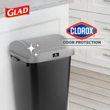 3 Pack | Linkable Waste and Recycling Bin with Swing Top and Lift Up Lid, for Kitchen, Office, Home