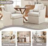 VKNOW Upholstered Dining Chairs Set of 4, Dining Room Chairs with Casters