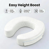 XYRONICA 3" Raised Toilet Seat Cushion, Firm High-Density Foam Toilet Seat Riser, Waterproof Cover, Secure Hook & Loop, Easy-Clean Support, Fits Standard & Elongated Toilets