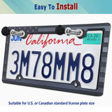 BGGTMO American Flag License Plate Frames- Patriotic USA Stars and Stripes Plastic Car Tag Holder Cover (Gloss on Matte Black) with Screws