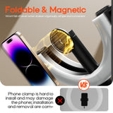 10" Magnetic Ring Light Overhead Camera Phone Mount, XINBAOHONG LED Selfie Light with Stand and Phone Holder, Rechargeable Desk Light for Video Recording（Standing）