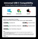 TobenONE Laptop Docking Station 3 Monitors, 8 USB Ports, 150W Adapter
