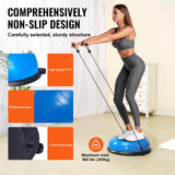 VEVOR 23-inch Half Exercise Ball Trainer, 660 lbs Capacity Balance Ball, Includes Resistance Bands and Pump, Ideal for Full Body Workouts, Yoga, and Strength Training at Home Gym, Blue