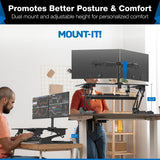 Mount-It! Standing Desk Converter Dual Monitor, 2 Screen Mounts Included, Height Adjustable Desk