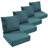 Outdoor Furniture Cushions, 6" Thick Seat Cushions for Outdoor Furniture, Waterproof 24x24 Patio Couch Cushions, Replacement Chair/Sofa Cushion, Include 4 Back & 4 Seat Cushion, Thick/Peacock Green