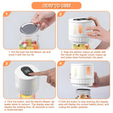 Mason jar Vacuum Sealer, Electric Mason Jar Vacuum Sealer Kit for Wide Mouth & Regular Mouth Mason Jars,for Food Storage and Fermentation (White)