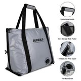 Buffalo Gear Insulated Fish Cooler Bag Flat Bottom,26L Waterproof Fish Kill Bag,Small Fishing Bag Leakproof Fish Cooler (Gray)
