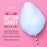 Cotton Candy Machine with Stainless Steel Bowl 2.0 - Cotton Candy Maker 10 Cones & Sugar Scoop - Household Cotton Candy Machine for Kids, Birthday Party - Use Floss Sugar, Hard Candy- By The Candery
