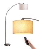 EDISHINE Dimmable Mid Century Modern Floor Lamp with Remote, Tall Arc Standing Lamps with Adjustable Drum Shade, Standing Corner Light for Living Room, Bedroom, Dining Room, Bronze