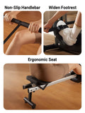 KINGSMITH Magnetic Rowing Machines for Home, 350LBS Capacity, APP Supported, Row Machine with 16-Level Quiet Resistance, LCD Display, Compact Rowing Machine Foldable, Plug-Free