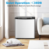 Electactic 1.7 Cu.ft Mini Fridge with Freezer, Compact Refrigerator, Single Reversible Door, Ultra Quiet, Silver