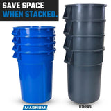 Magnum 44 Gallon Trash Can, High-Vis Blue, Construction Grade, Heavy Duty Plastic