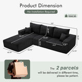 113" Modular Sectional Sofa Boneless L-Shaped Couches for Living Room