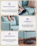 TYBOATLE 51" W Linen Fabric Upholstered Modern Loveseat Sofa Couch for Living Room, Love Seats 2-Seater Furniture w/Iron Legs for Compact Space, Apartment, Bedroom, Dorm, Office, Aqua Blue