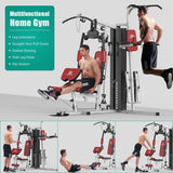 ULTRA FUEGO Multifunctional Home Gym Equipment Workout Station with Pulley System, Arm, and Leg Developer for Full Body Training (138lb Home Gym Station with Power Tower)