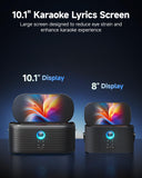 Ikarao Karaoke Machine for Adults, with Lyrics Display, 10.1" Screen, 280W, 2+2 Channel, 2 Wireless Microphone, Autotune EQ, Self-Charging, Portable Home Karaoke System with KaraFun Prime, HDMI for TV