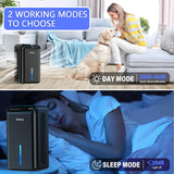 Dehumidifier for Home 1000 sq.ft - Small Quiet Dehumidifier with Auto Shut Off, Aromatherapy, 3 Gear Timer, Sleep Mode, 7-Color LED Light, Drain Hose for Bedroom, Bathroom, Basement, RV(Matte Black)