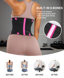 SHAPELLX Waist Trainer for Women Workout Belt Corset Shapewear Body Shaper Girdle Back Brace for Lower Back Pain Faja Pink