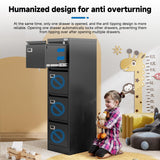 BYNSOE 4 Drawer File Cabinet with Lock Metal Vertical File Cabinet Office Home Vertical File Cabinet for A4 Legal/Letter Size Narrow File Cabinet Locked,Assembly Required