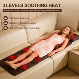 Lanmun Full Body Massage Mat with Heat, Detachable Neck Massager, Vibration Massage Pad with Waist Airbag, Massage Mat with 10 Vibration Motors & 9 Settings for Home Office, Gift for Men Women Parents
