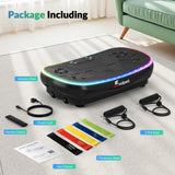 Vibration Plate Exercise Machine for Lymphatic Drainage, 4D Full Body Workout Vibrate Fitness Platform, 199 Adjustable Speeds, 3 Motors Power Vibration Plate for Weight Loss & Fitness, Max Load 550 lb