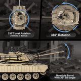 Supdex 1/18 M1A2 Abrams RC Tank, 2.4G Remote Control Tank That Shoot BBS with Smoke, Sound and Lights, 165ft Remote Control Army Model Toy, Military All-Terrain Vehicle for Kids & Adults