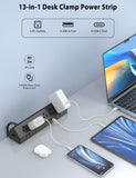 Jgstkcity Desk Clamp Power Strip,Edge Mount,4 USB C,65W,1200J,Black