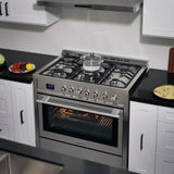 Empava 36″ Professional Gas Range with 18K BTU Triple-Ring Power Burner