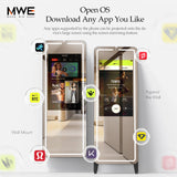 Smart Gym Mirror for Home Workout | 32" HD Touch-Screen Andriod OS | 63" Reflective Surface | No VIP Fees Support Various APPs, Voice Control, Music Sync LED Light Strip, for Home Gym/ Yoga/ Dance