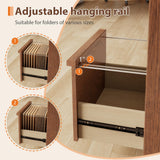 TIMBERKNOWS Solid Wood Lateral Filing Cabinet, 3 Drawer Mobile File Cabinet