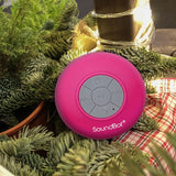 SoundBot® Waterproof Shower Speaker HD Water Resistant Bluetooth Handsfree Portable with Loud Clear Sounds 6+hrs of Playtime, Wireless Suction Cup Small Durable for Outdoors Travel Home SB510 (Pink)