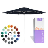 Midtown Umbrellas Push & Pop 10 Ft Patio Umbrellas with Push & Pop Mechanism, 8 Fiberglass Ribs & Sunbrella Fabric – Outdoor Umbrella for Deck, Pool, Cafés and Hotels – Canvas Navy Canopy, Silver Pole
