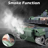 Supdex 1:18 RC Tank, 2.4G US M1A2 Metal Alloy Metal US M26 Remote Control Tank That Shoot BBS Model Toys, Army Toy with Smoke, Lights, Sound and Recoil,Military RC Vehicle for Adults and Kids Age 6+