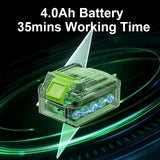 Leaf Blower Cordless with 4.0Ah Battery and Charger, 135MPH 170CFM High Speed Leaf Blower with 2 Tube, 20V Electric Leaf Cleaner