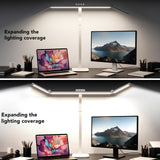 Galnolt LED Desk Lamp for Home Office with Base, 28.2" Adjustable Gooseneck Swing Arm Bright Desk Light, Dimmable Architect Table Lamp for Desktop Computer Light, Reading, Study, Workbench（White）
