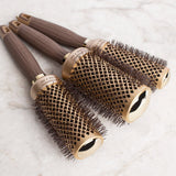 Olivia Garden NanoThermic Ceramic + Ion Round Thermal Hair Brush - Not Electrical - Professional Blowout Brush for Normal to Thick Hair, NT-24 1"