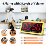 VOCOO Digital Kitchen Timer with 7.8” Extra Large Display, Magnetic, 3 Brightness, 4 Alarms and 3 Volume Levels, Battery Countdown Count Up Timer for Cooking, Classroom, Home Gym (Yellow)