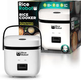 Rice Robot Personal Rice Cooker, PFAS-free, Nonstick. 1 Quart Capacity, with Stainless Steel Steamer Tray & Measuring Cups EMSON