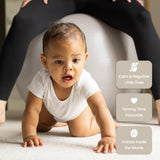 BABYGO Birthing Ball - Pregnancy Yoga Labor & Exercise Ball & Book Set Trimester Targeting, Maternity Physio, Birth & Recovery Plan Included Anti Burst Eco Friendly (Oatmeal, 65cm - Manual)