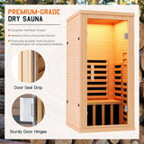 Albott 1 Person Infrared Sauna with 7-Color Light Therapy, Low EMF 1260W