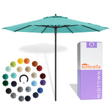 Midtown Umbrellas Push & Pop 10 Ft Patio Umbrellas with Push & Pop Mechanism, Fiberglass Ribs & Sunbrella Fabric – Outdoor Umbrella for Deck, Pool, Cafés and Hotels – Aruba Canopy, Black Pole