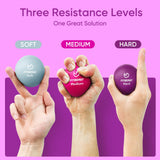 FitBeast Grip Strength Trainer – 6 Pieces Hand Therapy Kit with Finger Extension Exerciser & Stress Balls for Adults, Rehab & Strength Training – for Men, Women, and Seniors (6-Piece Bright Tones)